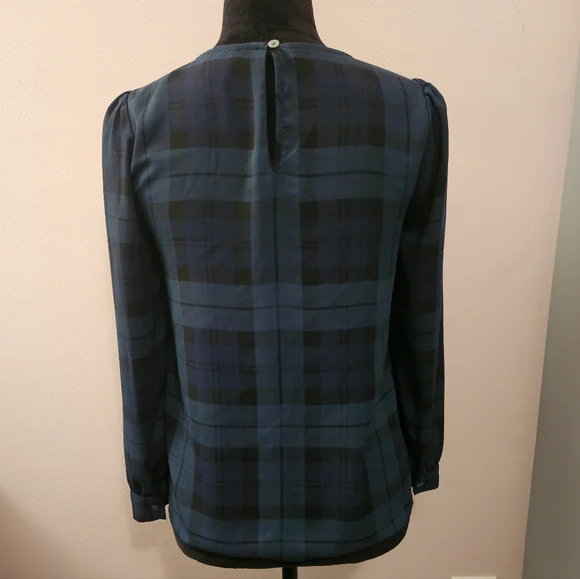 J. Crew Plaid Long-Sleeved Blouse - XS - Picture 7 of 11